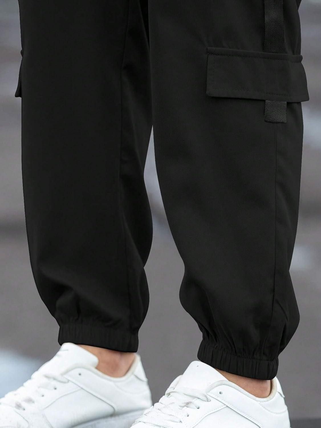 Men's Solid Cargo Pant Black